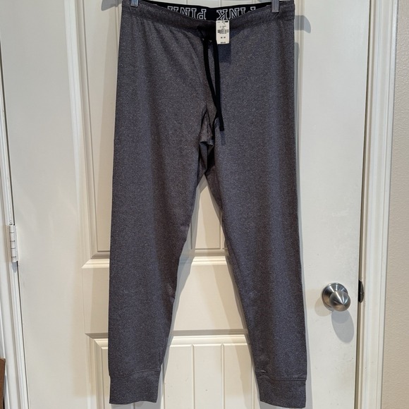 Pink Victoria’s Secret Pants - PINK Victoria's Secret Ultimate Jogger Pants Gray Logo Waist NWT M